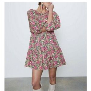 Zara Pink Floral Mini Dress